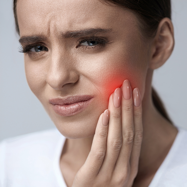 How does our face become swollen due to our teeth?